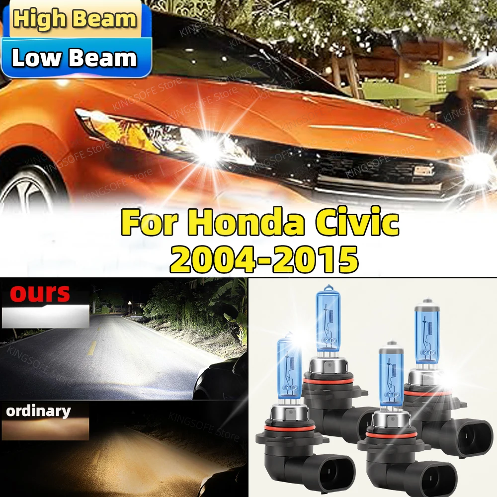 4Pcs 100W Halogen Lamp Canbus Car Headlight HB3 HB4 High Low Beam 6500K For Honda Civic 2004-2015 2005 2006 2007 2008 2009 2010
4Pcs 100W Halogen Lamp Canbus Car Headlight HB3 HB4 High Low Beam 6500K For Honda Civic 2004-2015 2005 2006 2007 2008 2009 2010