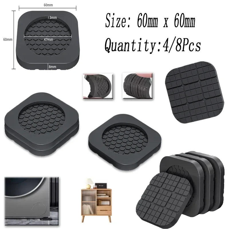 4/8PCS Universal Anti Vibration Pads, Washing Machine Feet, Anti Slip Rubber Mat for Refrigerator Furniture Silent Dampers
4/8PCS Universal Anti Vibration Pads, Washing Machine Feet, Anti Slip Rubber Mat for Refrigerator Furniture Silent Dampers