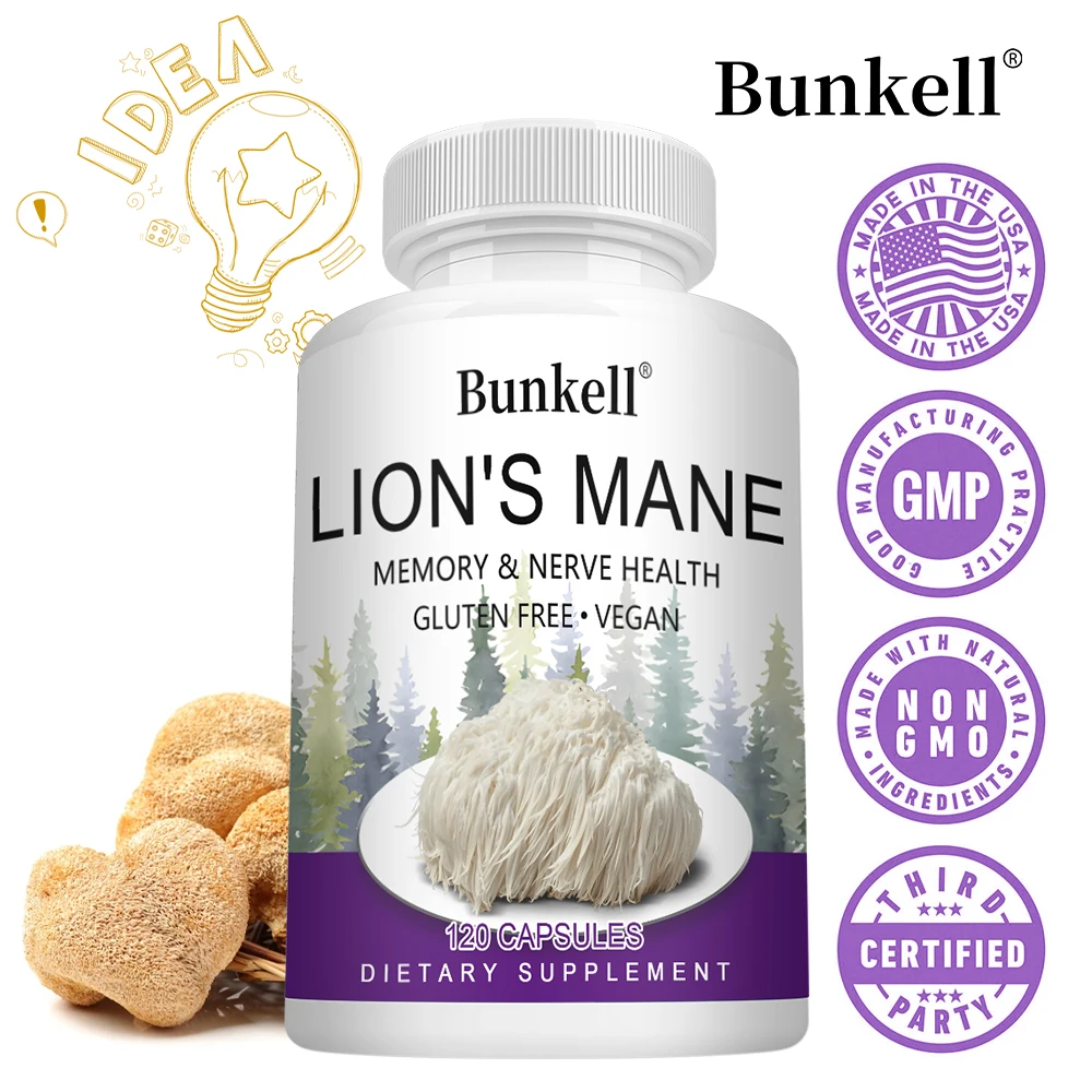 Lion's Mane Capsules, Brain, Focus, Memory, Nerve Health, Balanced Energy, Gluten Free, Vegetarian, 120 Capsules
Lion's Mane Capsules, Brain, Focus, Memory, Nerve Health, Balanced Energy, Gluten Free, Vegetarian, 120 Capsules
