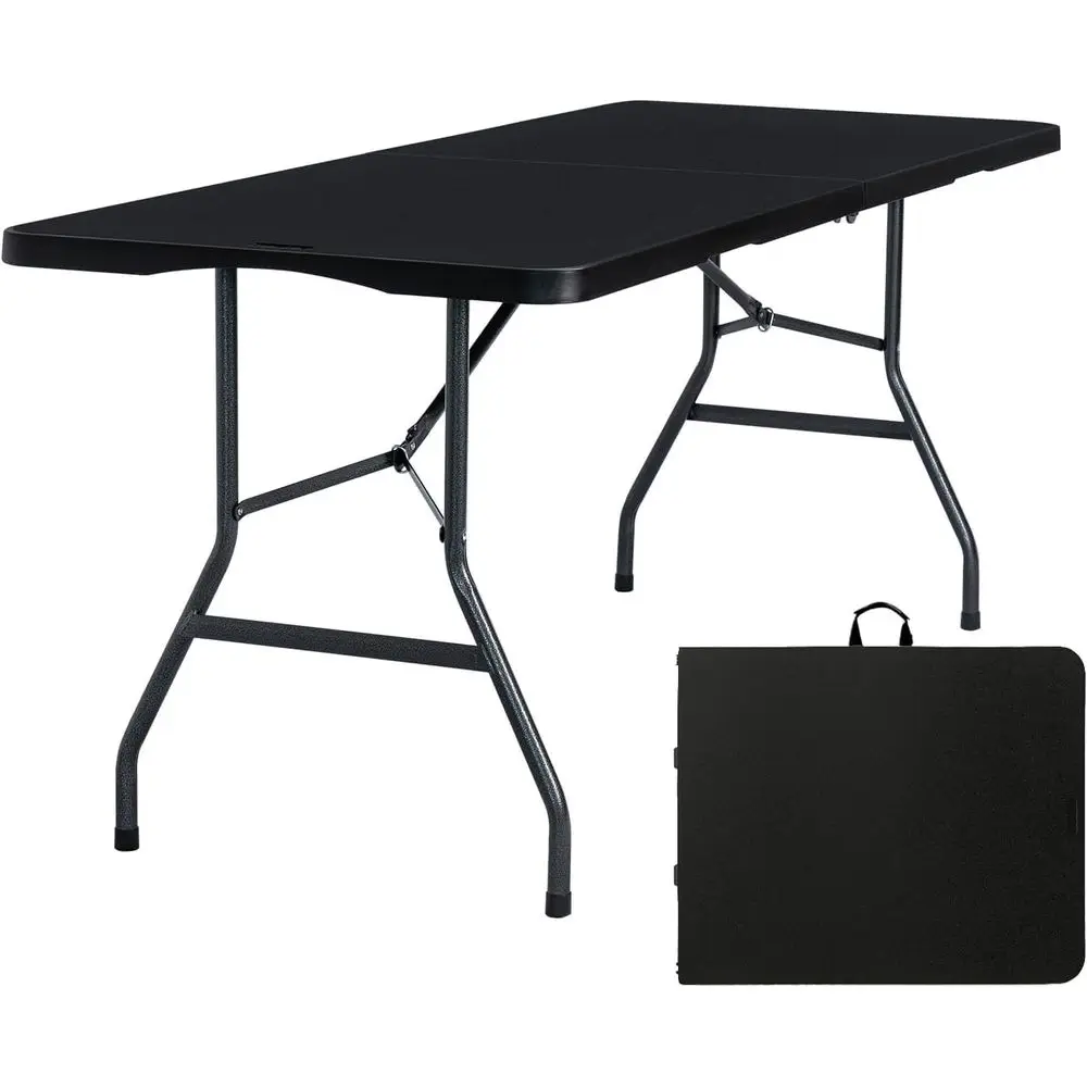 Heavy-Duty 6-Feet Folding Utility Table with Handle, Suitable for Indoor, Outdoor, Picnic, Party, and Camping (Black)
Heavy-Duty 6-Feet Folding Utility Table with Handle, Suitable for Indoor, Outdoor, Picnic, Party, and Camping (Black)