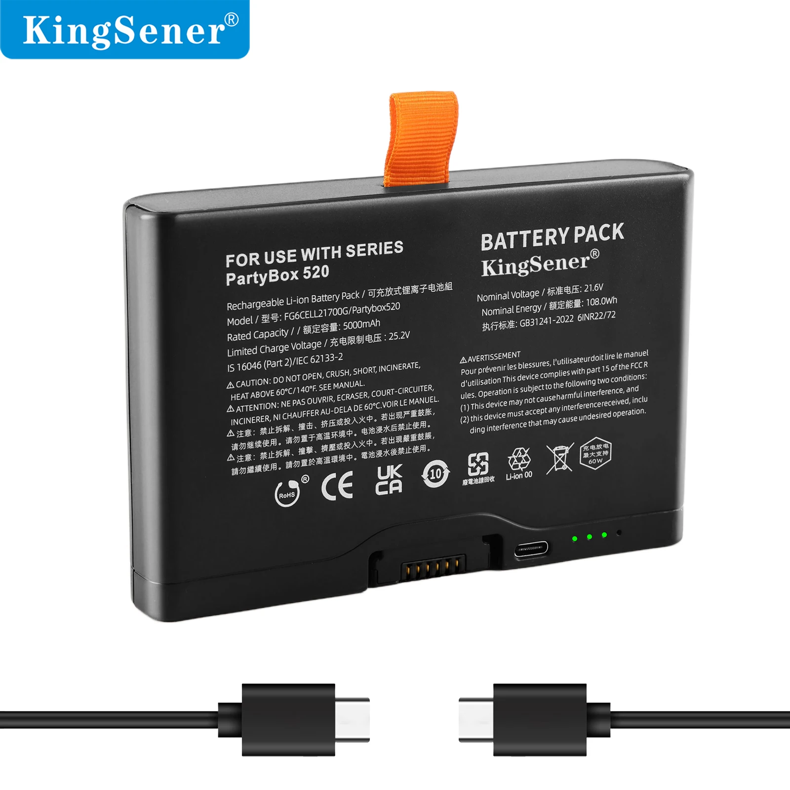 21.6V 5000mAh FG6CELL21700G Replacement Battery For JBL Partybox520 Partybox720 Boombox4 Bluetooth Speaker
21.6V 5000mAh FG6CELL21700G Replacement Battery For JBL Partybox520 Partybox720 Boombox4 Bluetooth Speaker