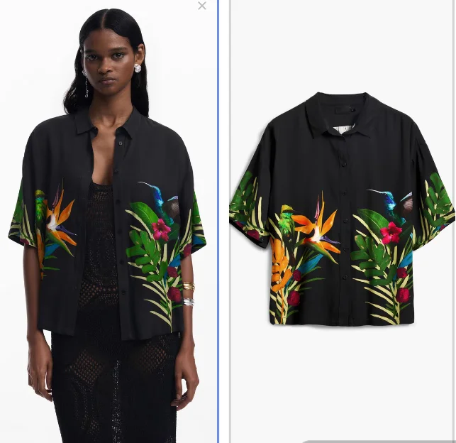 Foreign trade original single Spanish positioning printed loose shorts casual short-sleeved shirt
Foreign trade original single Spanish positioning printed loose shorts casual short-sleeved shirt
