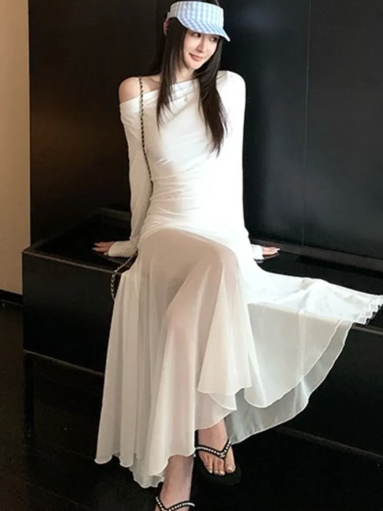 Sexy Vintage Elastic Women's Party Dresses 2025 Spring Summer Long Sleeve Chic Irregular Slim Waist Slash-Neck Dress Prom Robe
Sexy Vintage Elastic Women's Party Dresses 2025 Spring Summer Long Sleeve Chic Irregular Slim Waist Slash-Neck Dress Prom Robe