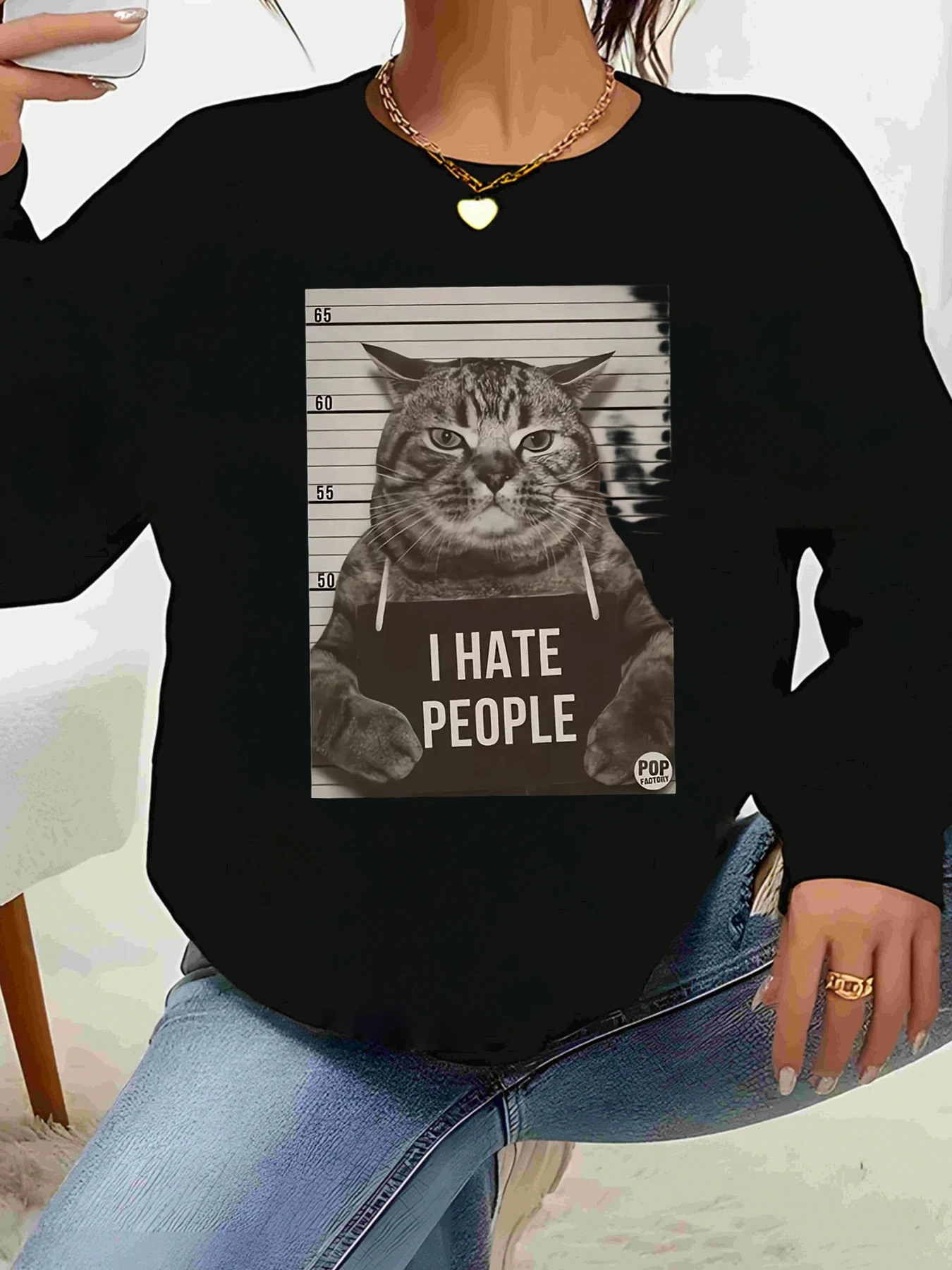 Толстовка с длинными рукавами и принтом «Кот, я ненавижу людей», повседневная одежда на Хэллоуин, женская одежда
Толстовка с длинными рукавами и принтом «Кот, я ненавижу людей», повседневная одежда на Хэллоуин, женская одежда