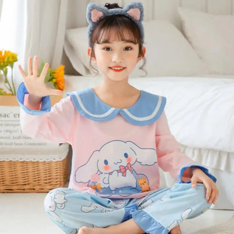 Пижама Sanrios Cinnamoroll для девочек, аниме кавайный мультяшный тонкий домашний костюм принцессы для детей средней школы, весна-осень
Пижама Sanrios Cinnamoroll для девочек, аниме кавайный мультяшный тонкий домашний костюм принцессы для детей средней школы, весна-осень
