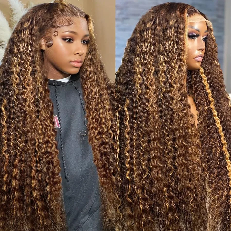 40 Inch Highlight Deep Wave 13x6 HD Transparent Lace Frontal Human Hair Wigs 200% Density P4/27 Curly Lace Front Wig For Women
40 Inch Highlight Deep Wave 13x6 HD Transparent Lace Frontal Human Hair Wigs 200% Density P4/27 Curly Lace Front Wig For Women