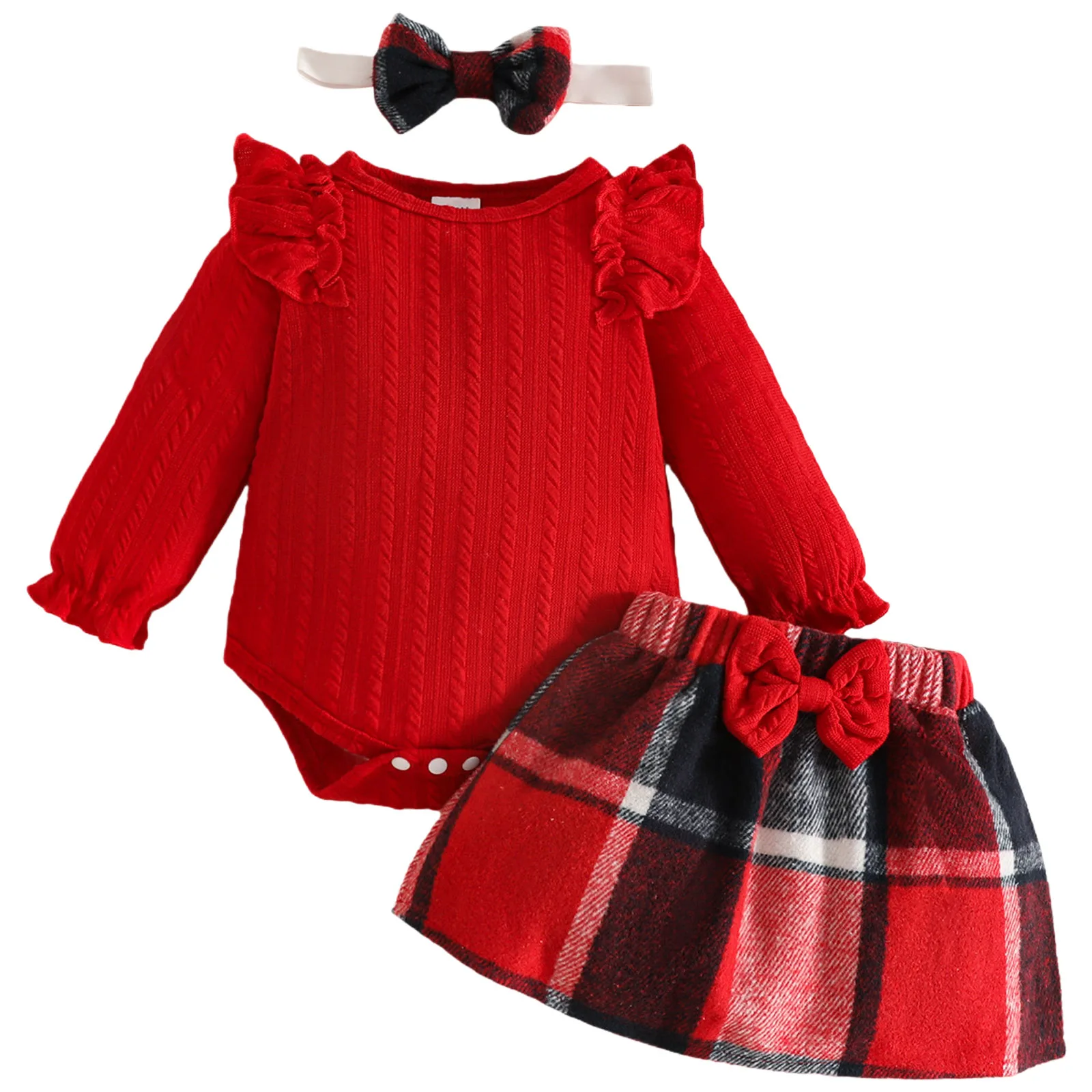 Sunflower Baby Girl Clothes Baby Plaid Bow Skirt And Headband Three Piece Set With Flutter Sleeve Design Baby Girl Cotton Romper
Sunflower Baby Girl Clothes Baby Plaid Bow Skirt And Headband Three Piece Set With Flutter Sleeve Design Baby Girl Cotton Romper