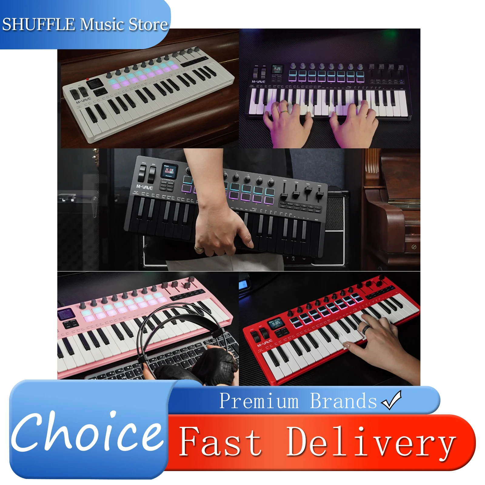 M-VAVE SMK-37 Pro 37-Key MIDI Controller Portable Built-in Synthesizer Keyboard Digital With 16 RGB Pads 8 Knobs M-VAVE Keyboard
M-VAVE SMK-37 Pro 37-Key MIDI Controller Portable Built-in Synthesizer Keyboard Digital With 16 RGB Pads 8 Knobs M-VAVE Keyboard