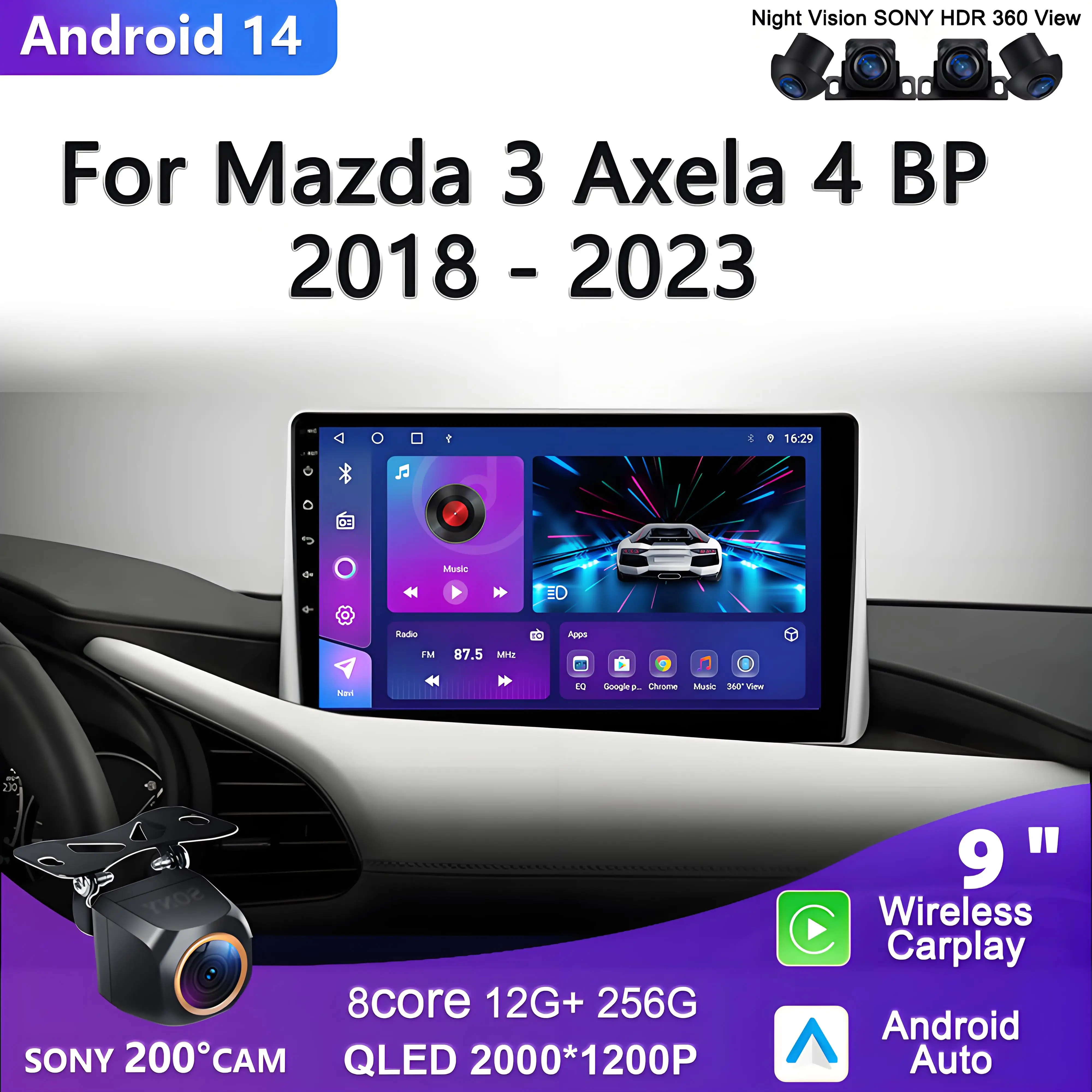 Android 14 For Mazda 3 Axela 4 BP 2018 - 2023 Multimedia Player Radio Stereo Head Unit GPS Navigation 5G No 2din DVD Screen
Android 14 For Mazda 3 Axela 4 BP 2018 - 2023 Multimedia Player Radio Stereo Head Unit GPS Navigation 5G No 2din DVD Screen