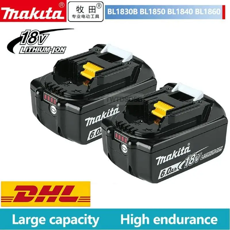 Genuine Makita 6Ah/5Ah/3Ah for Makita 18V Battery BL1830B BL1850B BL1850 BL1840 BL1860 BL1815 Replacement Lithium Battery
Genuine Makita 6Ah/5Ah/3Ah for Makita 18V Battery BL1830B BL1850B BL1850 BL1840 BL1860 BL1815 Replacement Lithium Battery
