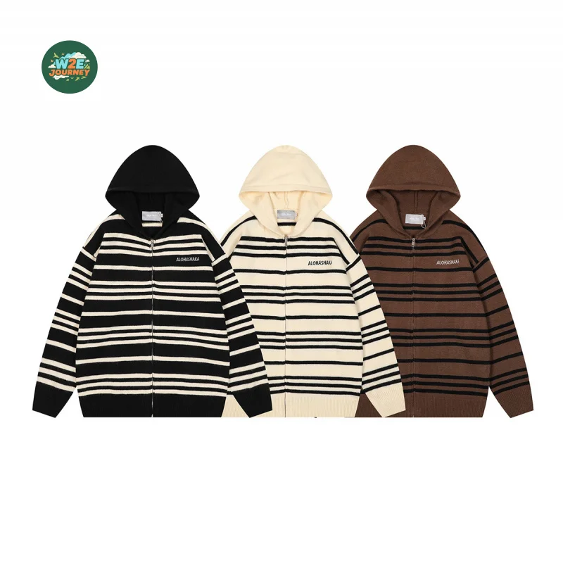 W2EJOURNEY Top Quality EU US Size Luxury Outdoor Wear Trendy Brand Autumn Winter Striped Cardigan Unisex Hooded Knitted Jacket
W2EJOURNEY Top Quality EU US Size Luxury Outdoor Wear Trendy Brand Autumn Winter Striped Cardigan Unisex Hooded Knitted Jacket