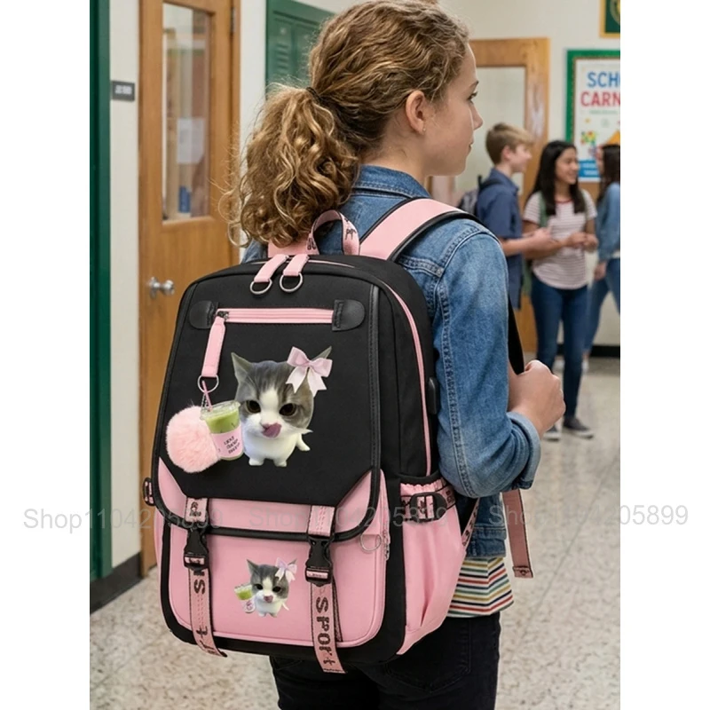Cat Boba Backpack,Sweet Milk Tea Cat Student School Bag Soft Daypack Casual Portable Rucksack for Teen Girls
Cat Boba Backpack,Sweet Milk Tea Cat Student School Bag Soft Daypack Casual Portable Rucksack for Teen Girls