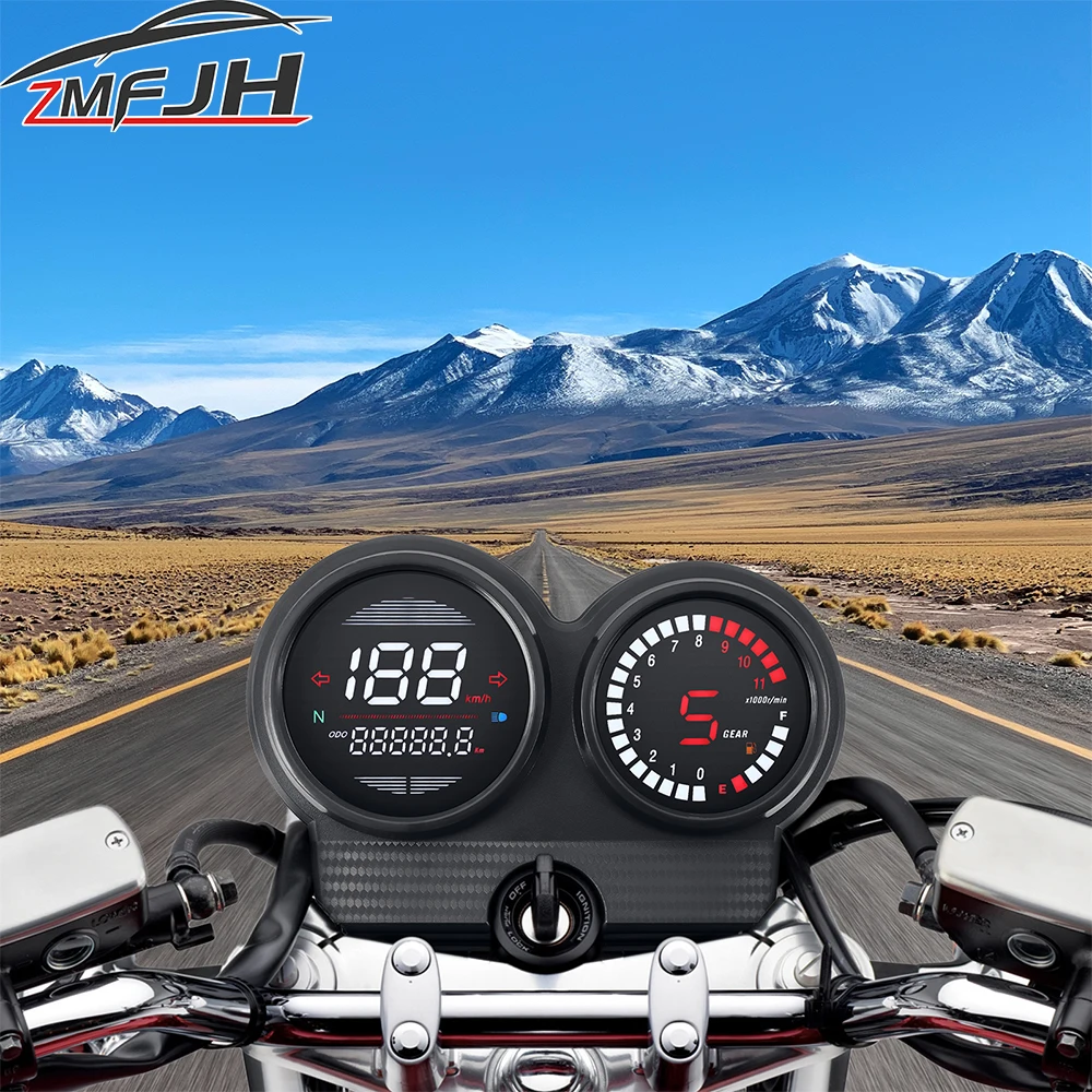 Digital Motorcycles Speedometer Fuel Level RPM Odometer 5 Gears Speed Instrument With Turn Signal Light Waterproof Customized
Digital Motorcycles Speedometer Fuel Level RPM Odometer 5 Gears Speed Instrument With Turn Signal Light Waterproof Customized
