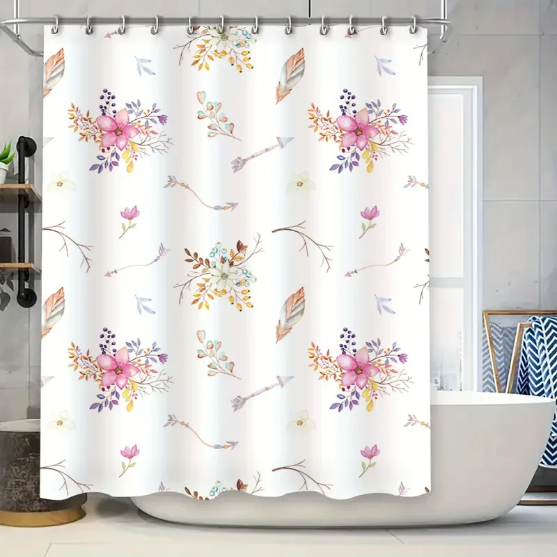 Watercolor Floral Arrow Shower Curtain, Waterproof & Mildew-Resistant Bath Curtain with Artistic Design for Fresh Bathroom Decor
Watercolor Floral Arrow Shower Curtain, Waterproof & Mildew-Resistant Bath Curtain with Artistic Design for Fresh Bathroom Decor