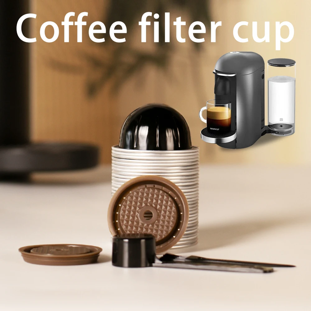 Черный алюминиевый корпус фильтра для капсул с силиконовой крышкой, можно повторно использовать 300-кратный корпус фильтра для капсул для кофе.
Черный алюминиевый корпус фильтра для капсул с силиконовой крышкой, можно повторно использовать 300-кратный корпус фильтра для капсул для кофе.