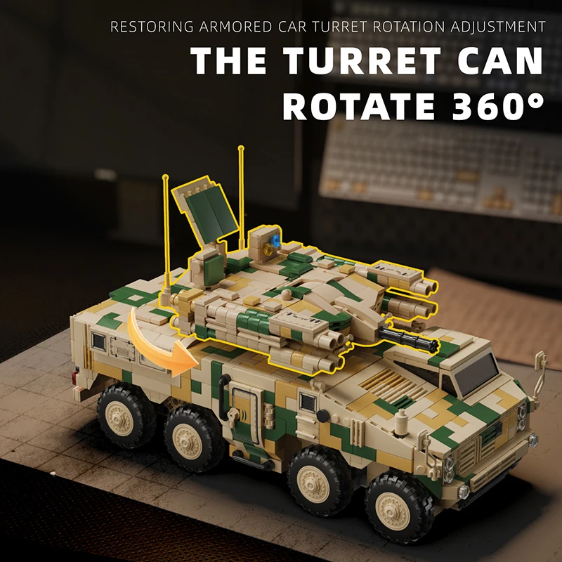 E-Type Anti-Aircraft Vehicle 8x8 Wheels Military Tank Model Building Blocks Radar Missile Launcher DIY Toy Gift For Adults Boys
E-Type Anti-Aircraft Vehicle 8x8 Wheels Military Tank Model Building Blocks Radar Missile Launcher DIY Toy Gift For Adults Boys