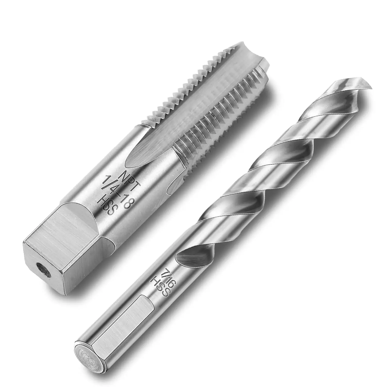 1/4-18 NPT Tap & 7/16 Drill Bit Set, M2 HSS for Accurate Threads, Plumbing & DIY
1/4-18 NPT Tap & 7/16 Drill Bit Set, M2 HSS for Accurate Threads, Plumbing & DIY