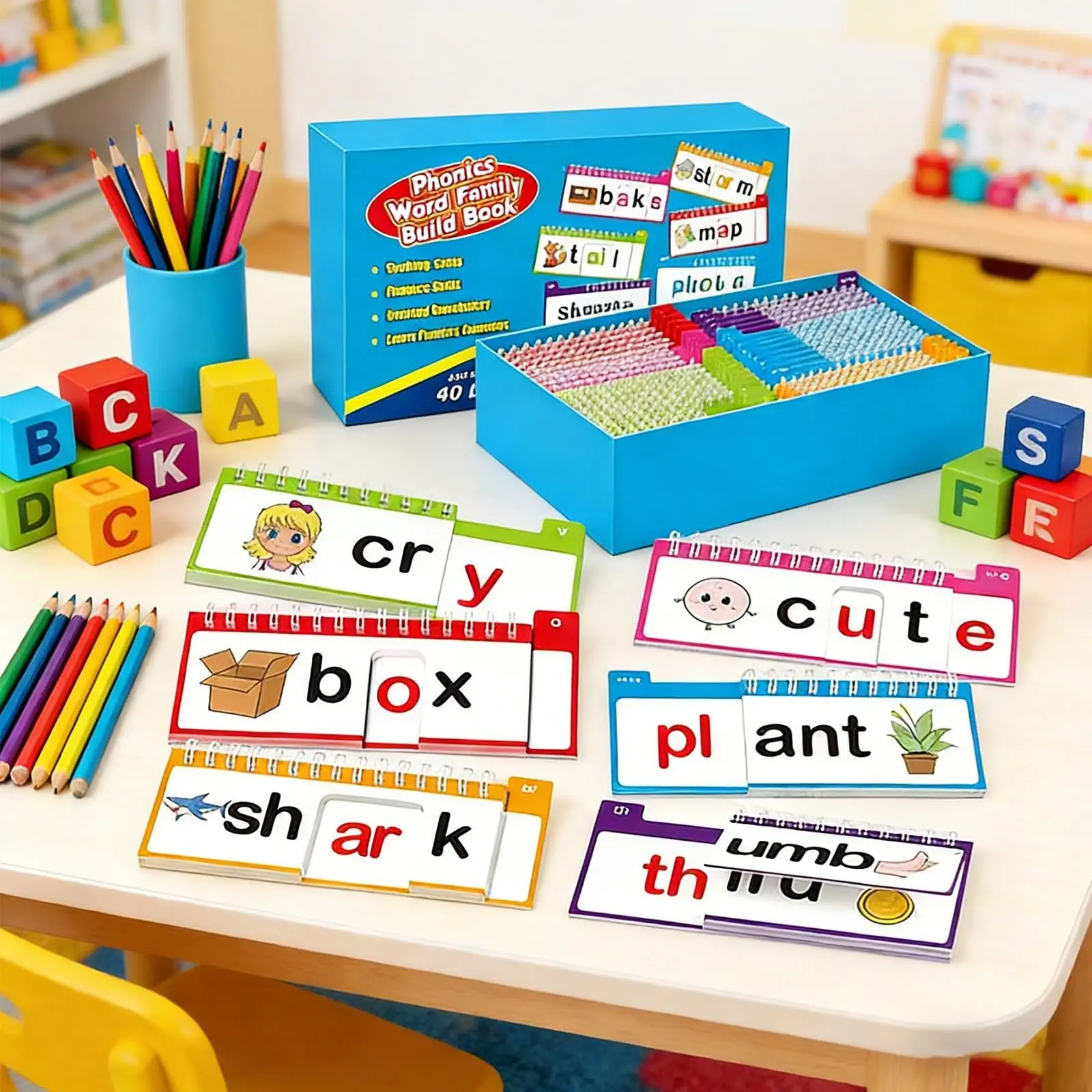 40 Words Builder Phonic Games Freestanding Flip Chart Manipulative Spelling Tool Educational Learning Tool for Student Teacher
40 Words Builder Phonic Games Freestanding Flip Chart Manipulative Spelling Tool Educational Learning Tool for Student Teacher