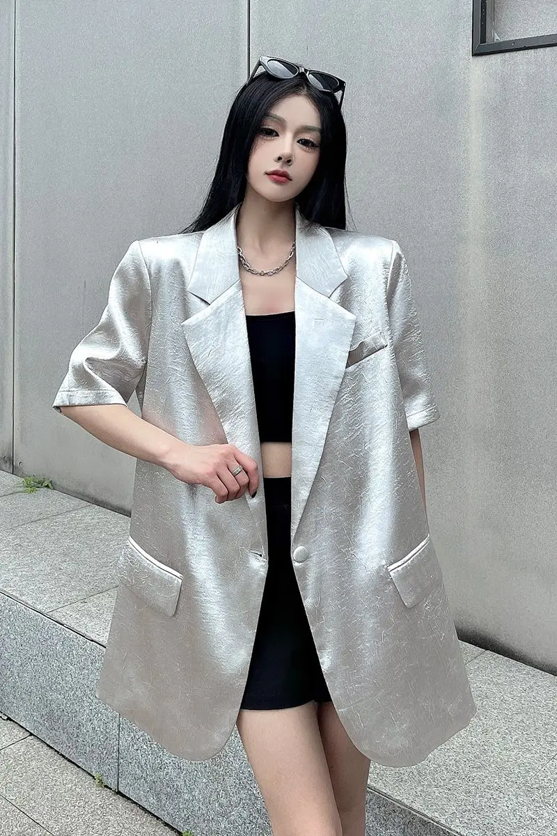 Textured Blazer Women Summer Lightweight Short Sleeve Shoulder Pads Premium Slim Fit Luxe Touch
Textured Blazer Women Summer Lightweight Short Sleeve Shoulder Pads Premium Slim Fit Luxe Touch