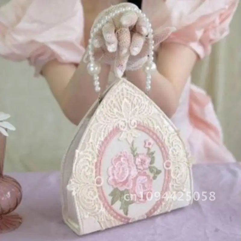 Temperament Flower Embroidery Handbags Sweet Y2k Aesthetic Chic Lace Fashion Girls Top-Handle Purse Bags Fairy Women Chain Pearl
Temperament Flower Embroidery Handbags Sweet Y2k Aesthetic Chic Lace Fashion Girls Top-Handle Purse Bags Fairy Women Chain Pearl
