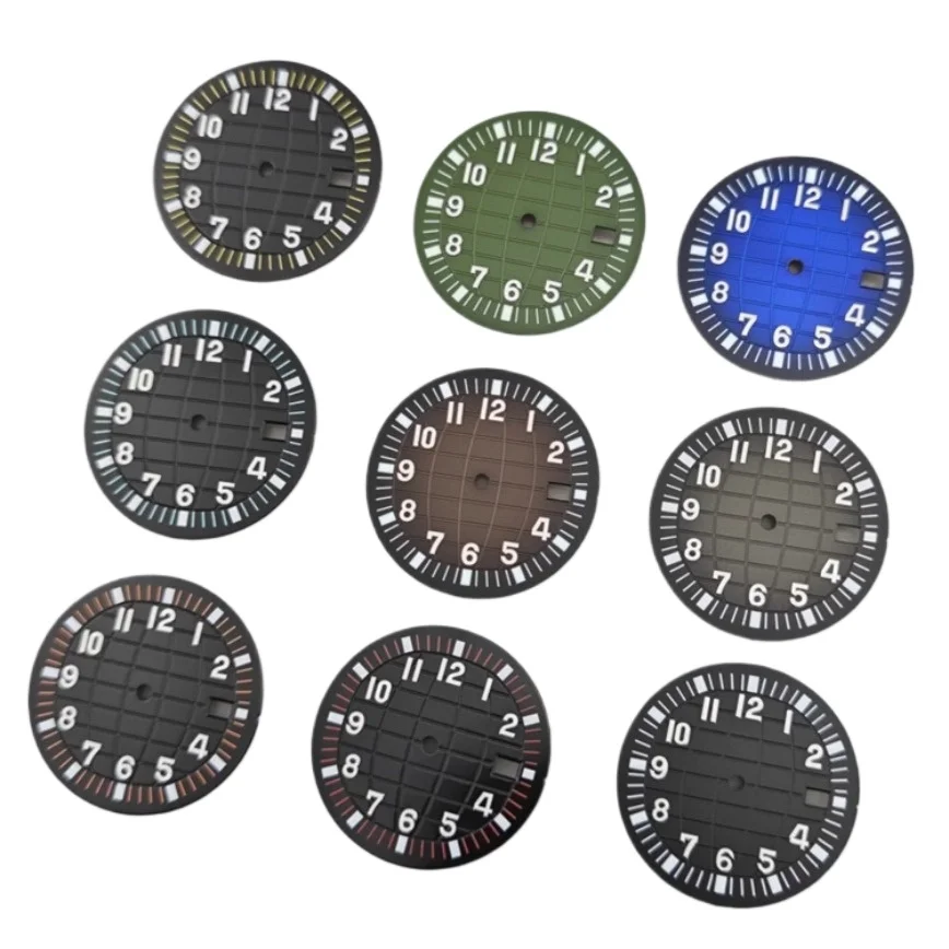32mm NH35 Dial Coffee Color Military Green Gray Dial Green Lumine for NH35/NH36 Movement Watch Accessories Nh36 Dial No Logo
32mm NH35 Dial Coffee Color Military Green Gray Dial Green Lumine for NH35/NH36 Movement Watch Accessories Nh36 Dial No Logo