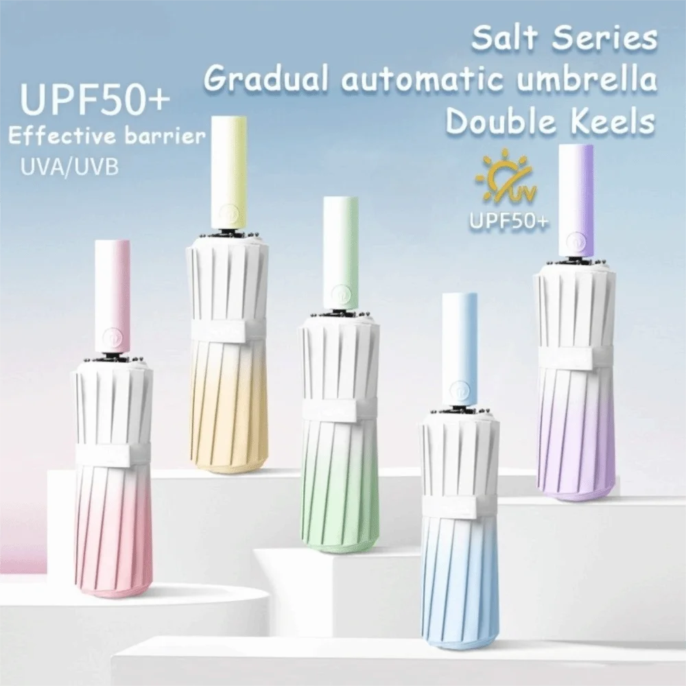 Portable Double Keel Automatic Umbrella Gradient Color Folding Rain Umbrella UV Protection Parasol Vinyl Folding Umbrella Men
Portable Double Keel Automatic Umbrella Gradient Color Folding Rain Umbrella UV Protection Parasol Vinyl Folding Umbrella Men