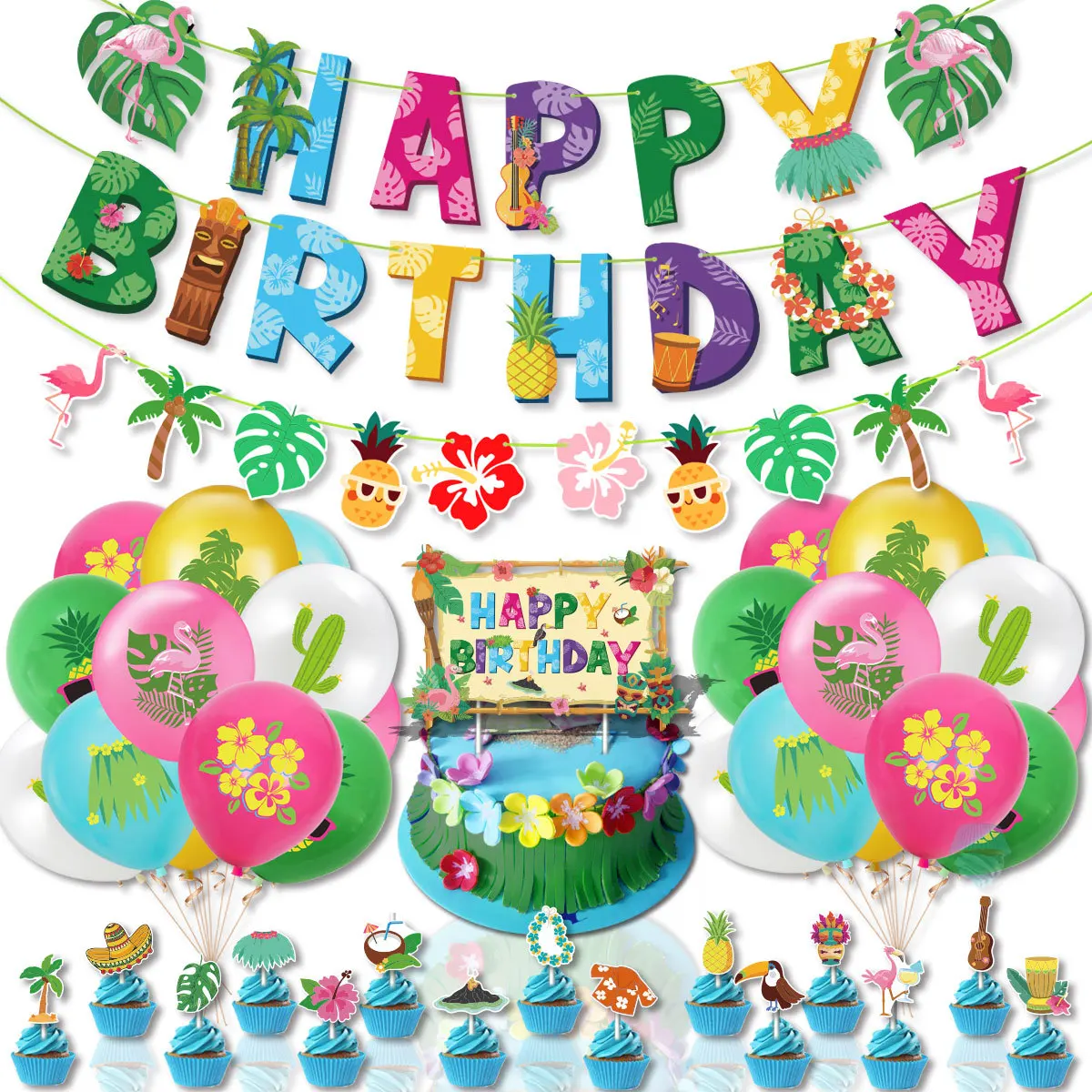 1 Set New Hawaiian Party Flamingo Turtle Leaf Happy Birthday Balloon Flag Cake Flag Insertion Decoration Supplies Wholesale
1 Set New Hawaiian Party Flamingo Turtle Leaf Happy Birthday Balloon Flag Cake Flag Insertion Decoration Supplies Wholesale