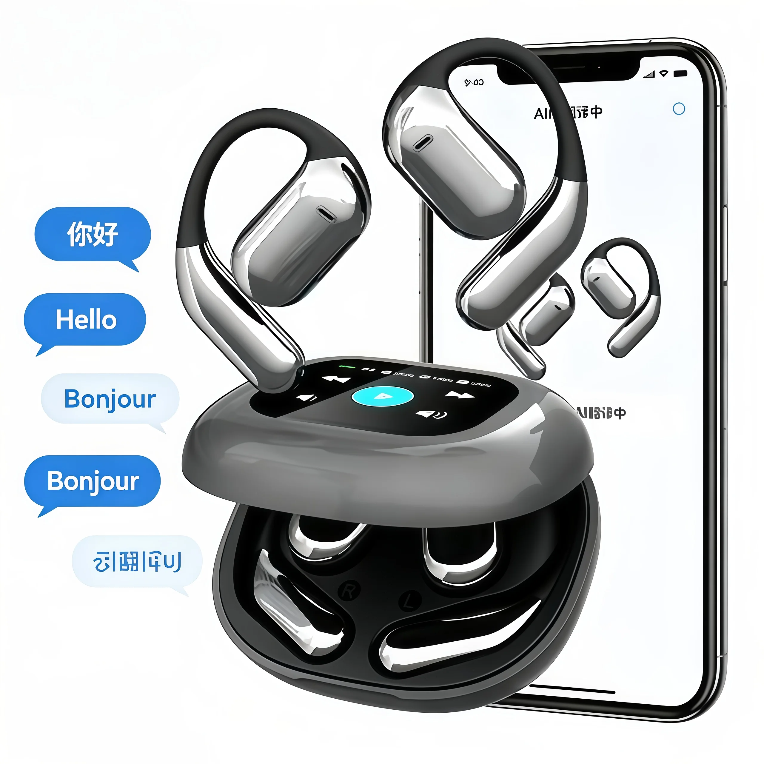 2026 New AI ENC Open Ear Bluetooth Earphones HiFi Stereo Sound Wireless Headphones Pain Free Long Wearing Sports Earbuds
2026 New AI ENC Open Ear Bluetooth Earphones HiFi Stereo Sound Wireless Headphones Pain Free Long Wearing Sports Earbuds
