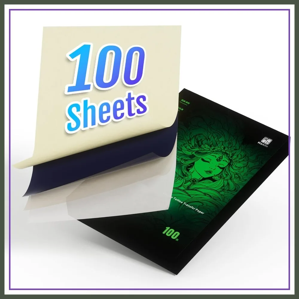 100 Sheets Tattoo Transfer Paper, A4 Stencil Paper for Tattooing, Compatible with Tattoo Printers
100 Sheets Tattoo Transfer Paper, A4 Stencil Paper for Tattooing, Compatible with Tattoo Printers