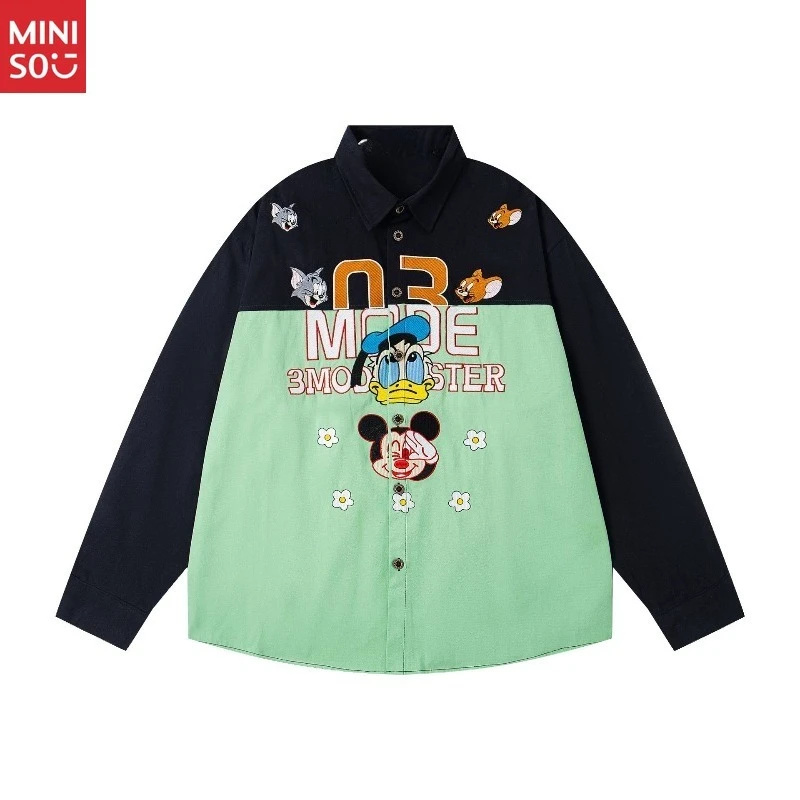 Miniso 2025 New American Retro Color Block Cartoon Embroidery Shirt Unisex Fall Loose Casual Couple Coats
Miniso 2025 New American Retro Color Block Cartoon Embroidery Shirt Unisex Fall Loose Casual Couple Coats