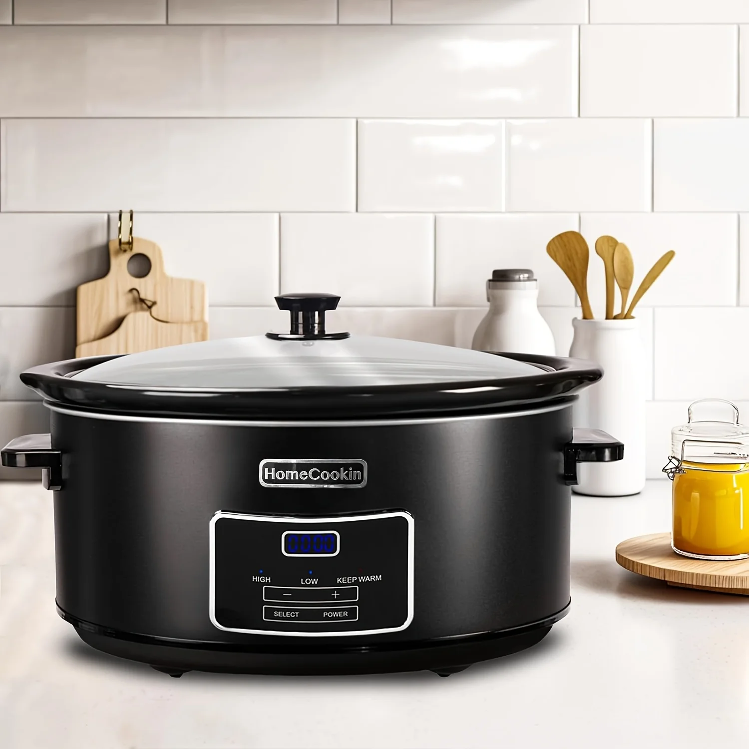 7 Quart Programmable Slow Cooker, Ideal Kitchen Gadget for Family Meals, Black Stainless Steel End
7 Quart Programmable Slow Cooker, Ideal Kitchen Gadget for Family Meals, Black Stainless Steel End