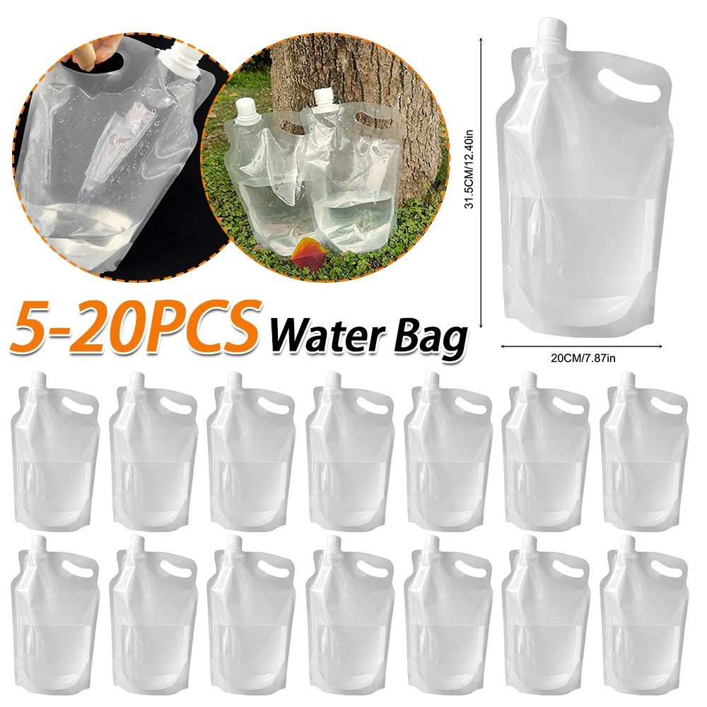 5-20PCS Transparent Water Bag Small Mouth Handle Portable Drinking Water Container No Leakage for Camping Hiking Cycling
5-20PCS Transparent Water Bag Small Mouth Handle Portable Drinking Water Container No Leakage for Camping Hiking Cycling