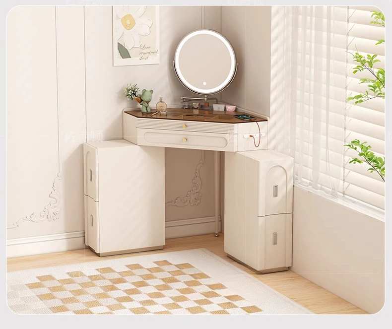 French cream small triangular makeup bedroom modern simple corner chest integrated
French cream small triangular makeup bedroom modern simple corner chest integrated