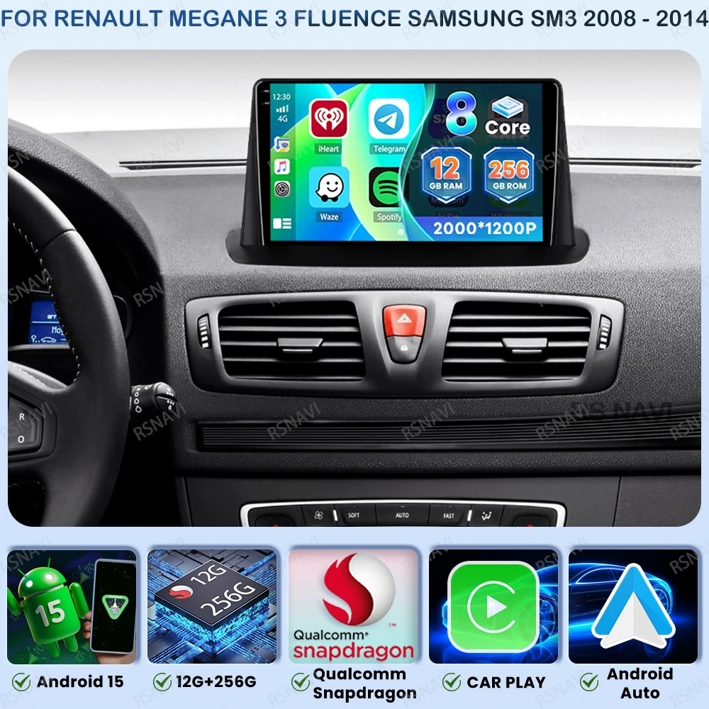 Android 15 Car Radio For Renault Megane 3 Fluence Samsung SM3 2008 - 2014 QLED Autoradio Viedo Player 5G WIFI Navigation Stereo
Android 15 Car Radio For Renault Megane 3 Fluence Samsung SM3 2008 - 2014 QLED Autoradio Viedo Player 5G WIFI Navigation Stereo