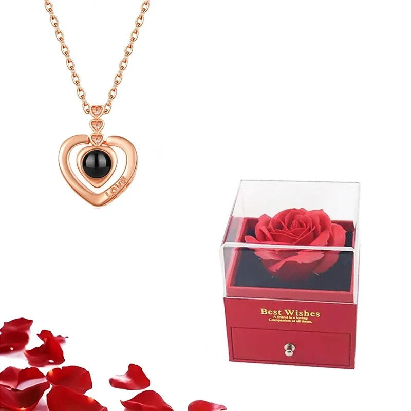 Custom Color Photo Projection Necklace Heart Pendant Stainless Steel Chain With Rose Gift Box For Women Birthday Festival Gifts
Custom Color Photo Projection Necklace Heart Pendant Stainless Steel Chain With Rose Gift Box For Women Birthday Festival Gifts