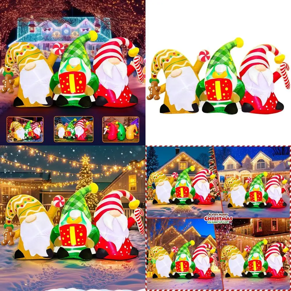 6-футовые надувные уличные рождественские гномы со светодиодной подсветкой для праздничного декора газона
6-футовые надувные уличные рождественские гномы со светодиодной подсветкой для праздничного декора газона