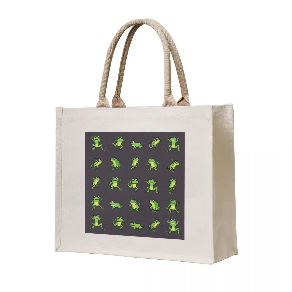 Jumping frogs pattern - pixel art - on brown Tote Bag woman shopping bag tote bag men Canvas shoulder
Jumping frogs pattern - pixel art - on brown Tote Bag woman shopping bag tote bag men Canvas shoulder