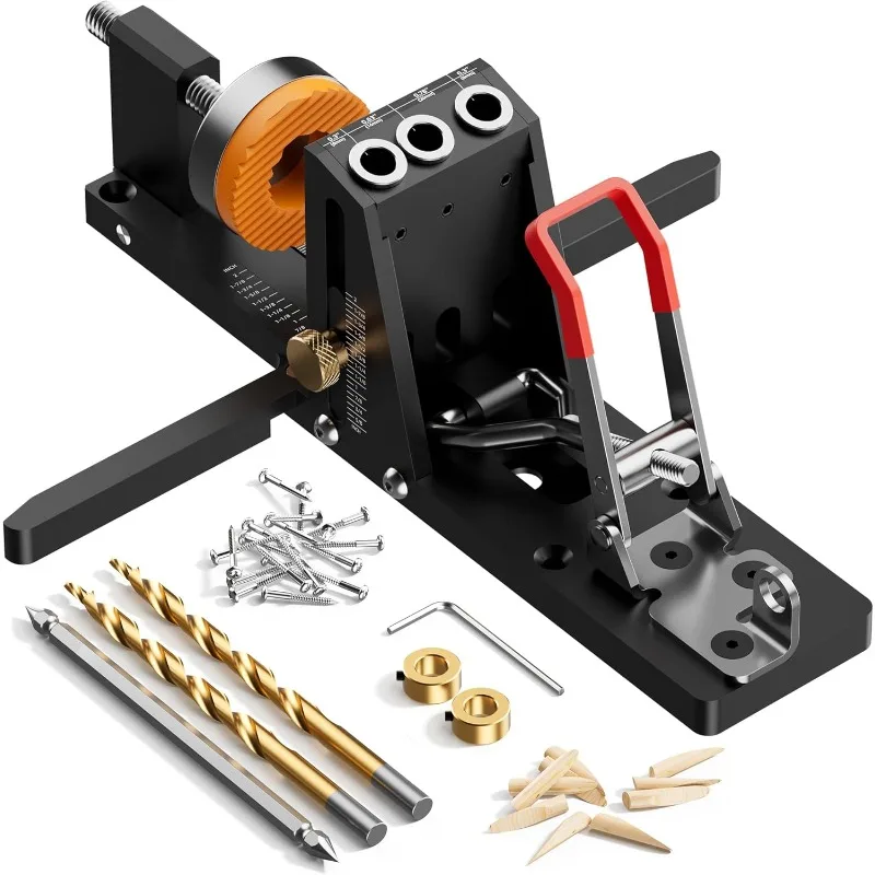 3LB Lightweight Pocket Hole Jig Kit for Woodworking - Includes 3/8" Drill Bits, Pocket Hole Plugs, and Drill Depth Stopper
3LB Lightweight Pocket Hole Jig Kit for Woodworking - Includes 3/8" Drill Bits, Pocket Hole Plugs, and Drill Depth Stopper