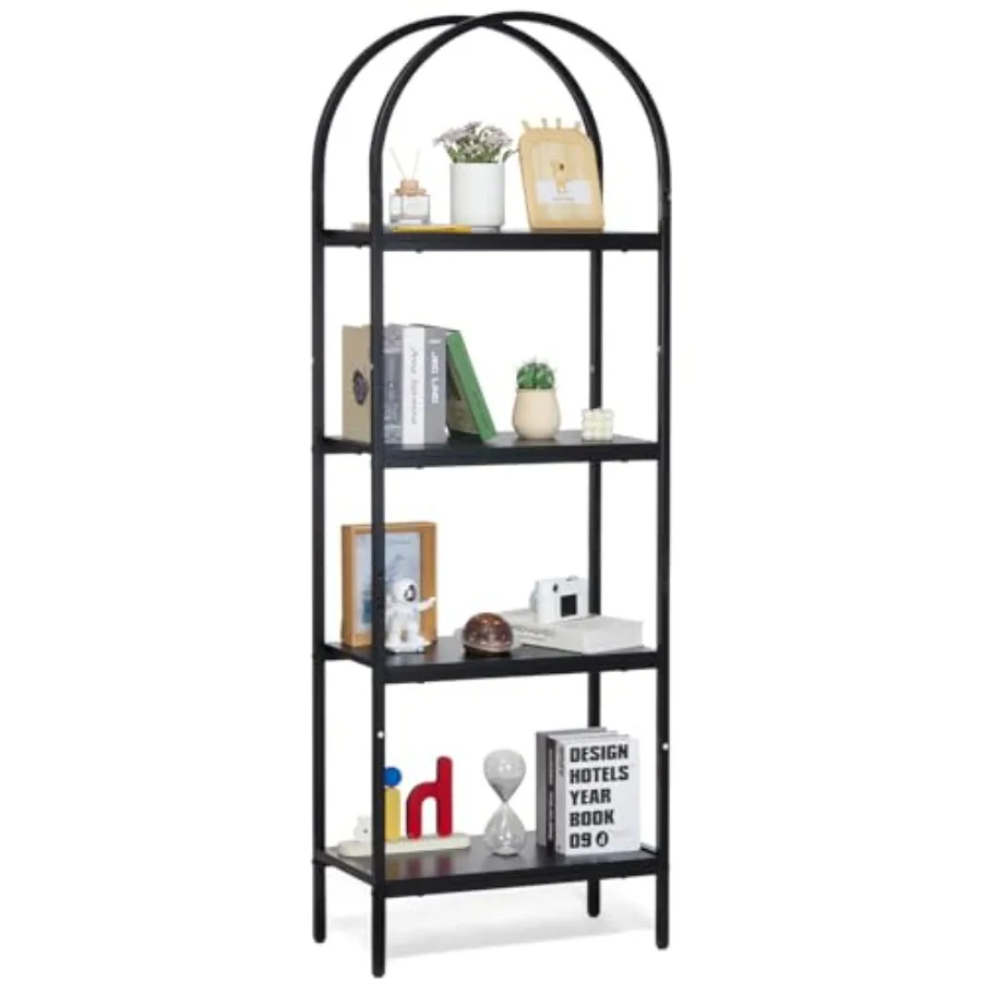 Metal Bookshelf Arched Industrial Bookshelf Small Rustic Vintage Storage Bookcase with Open Shelves Freestanding Display Shelvi
Metal Bookshelf Arched Industrial Bookshelf Small Rustic Vintage Storage Bookcase with Open Shelves Freestanding Display Shelvi
