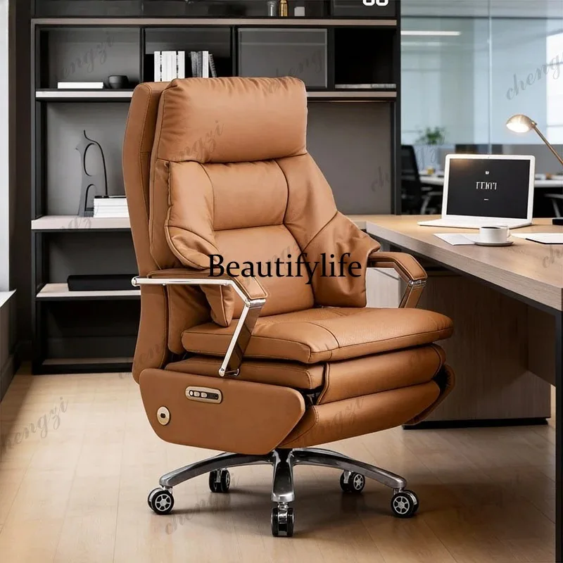 Genuine Leather Massage Executive Office Chair - Luxury Reclining Computer Desk Chair for Home Use Daytime Rest Furniture
Genuine Leather Massage Executive Office Chair - Luxury Reclining Computer Desk Chair for Home Use Daytime Rest Furniture