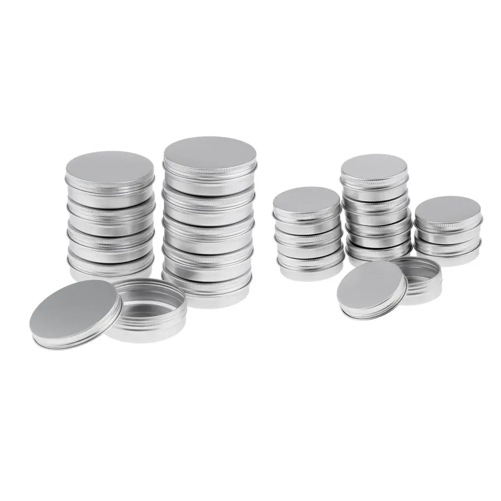 Aluminum Tins Cans Set Silver Storage Containers Empty Makeup Jars for Organizing Cosmetics and Tea
Aluminum Tins Cans Set Silver Storage Containers Empty Makeup Jars for Organizing Cosmetics and Tea