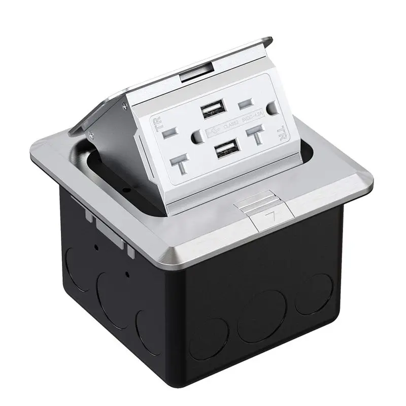 A67P--Up Floor Outlet Covers Box With 20 Amp Stainless Steel GFCI Tamper/Weather Resistant Receptacle Outlet 110V US Plug
A67P--Up Floor Outlet Covers Box With 20 Amp Stainless Steel GFCI Tamper/Weather Resistant Receptacle Outlet 110V US Plug