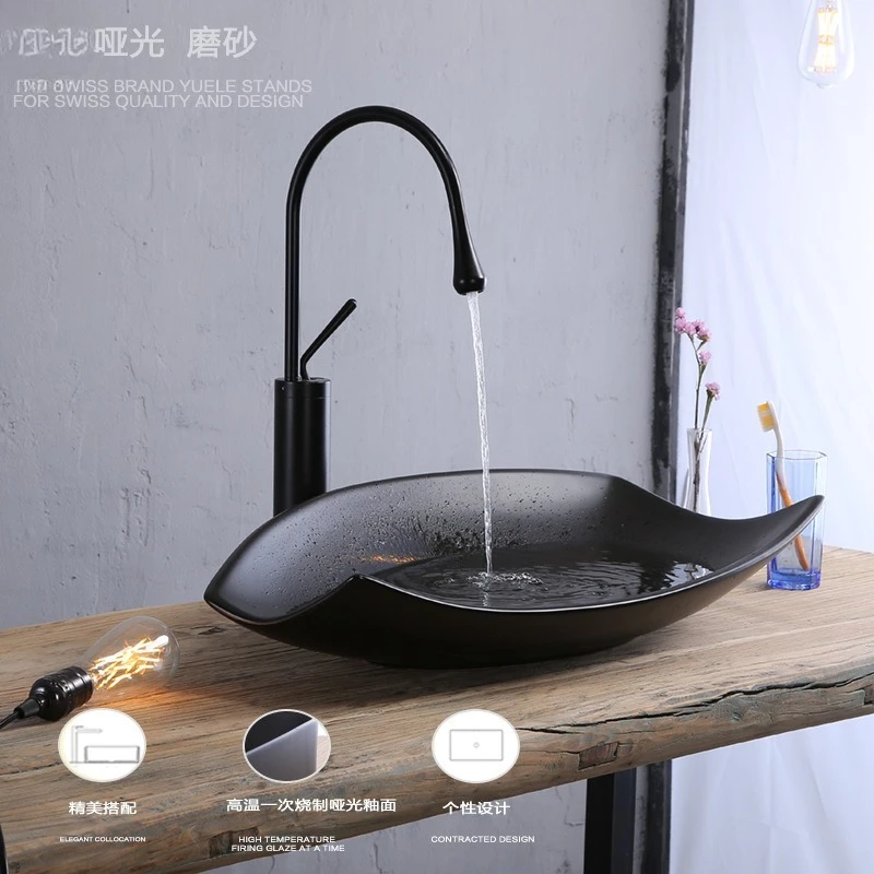 Countertop Basin Matte Black Basin Bathroom Nordic Personality Creative Washbasin
Countertop Basin Matte Black Basin Bathroom Nordic Personality Creative Washbasin