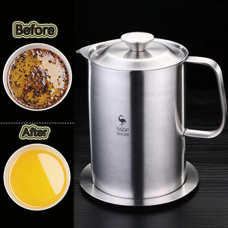 304 Stainless Steel Oil Filter Pot Large-capacity Filter and Leak-proof Oil Pot Household Oil Bottle Filter and Trap
304 Stainless Steel Oil Filter Pot Large-capacity Filter and Leak-proof Oil Pot Household Oil Bottle Filter and Trap