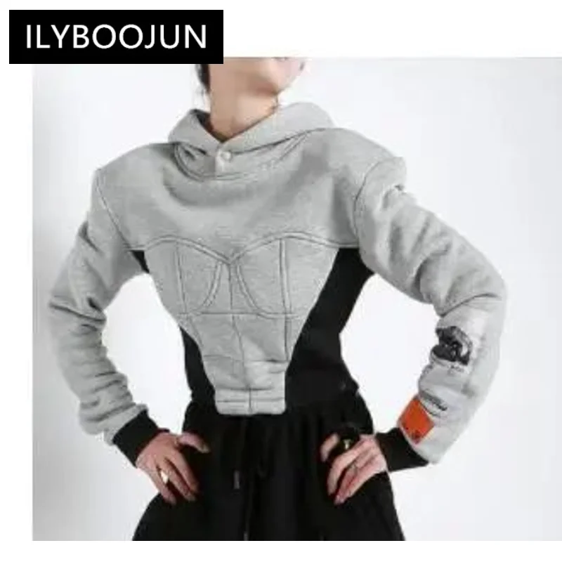 Getspring Hoodies Sweatshirt Patchwork Black Hooded Hoodie Women Vintage Casual Short Women Sweatshirt Tops 2022 Fashion
Getspring Hoodies Sweatshirt Patchwork Black Hooded Hoodie Women Vintage Casual Short Women Sweatshirt Tops 2022 Fashion