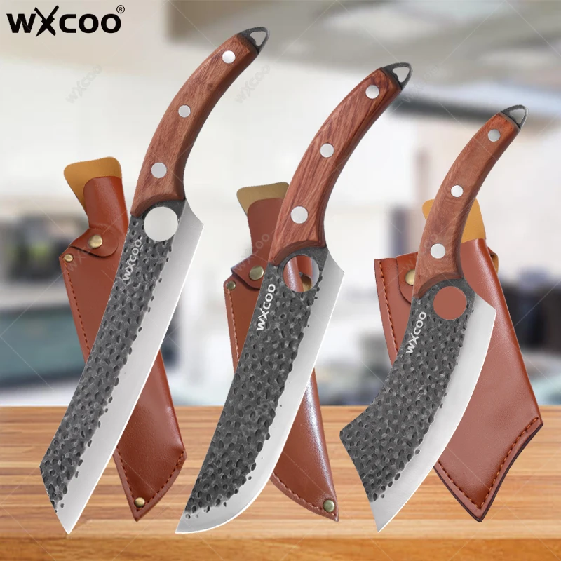 WXCOO Hand-Forged Boning Knife Cleaver Sharp Slaughter Fleshing Solid Wood Handle Kitchen Knife Boning Small Machete with Cover
WXCOO Hand-Forged Boning Knife Cleaver Sharp Slaughter Fleshing Solid Wood Handle Kitchen Knife Boning Small Machete with Cover