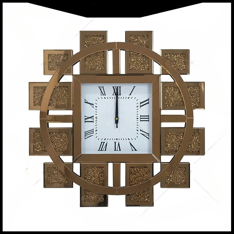 Luxury Room Home Decor Fashion Gold Glass Wall Clock Designer Unique Crystal Broken Diamond Arabesque Round 3d Wall Clock
Luxury Room Home Decor Fashion Gold Glass Wall Clock Designer Unique Crystal Broken Diamond Arabesque Round 3d Wall Clock