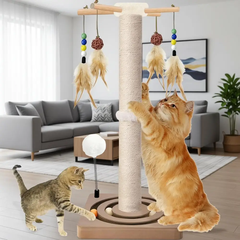 Высокая интерактивная мебель-игрушка из сизаля для взрослых кошек, 84 см, большой дерево-когтетрость с подвесками и шариковой дорожкой
Высокая интерактивная мебель-игрушка из сизаля для взрослых кошек, 84 см, большой дерево-когтетрость с подвесками и шариковой дорожкой