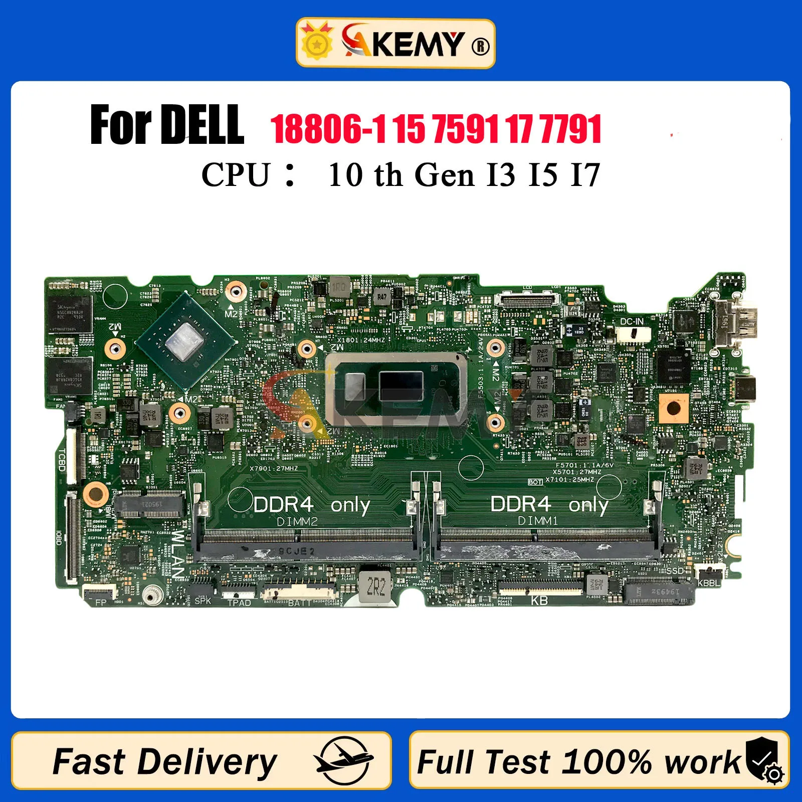 Материнская плата для ноутбука Dell inspiron 15 7591 17 7791 с процессором i5 i7 18806-1 CN-0850TM 0D0JY6 0850TM, 100% полное тестирование
Материнская плата для ноутбука Dell inspiron 15 7591 17 7791 с процессором i5 i7 18806-1 CN-0850TM 0D0JY6 0850TM, 100% полное тестирование