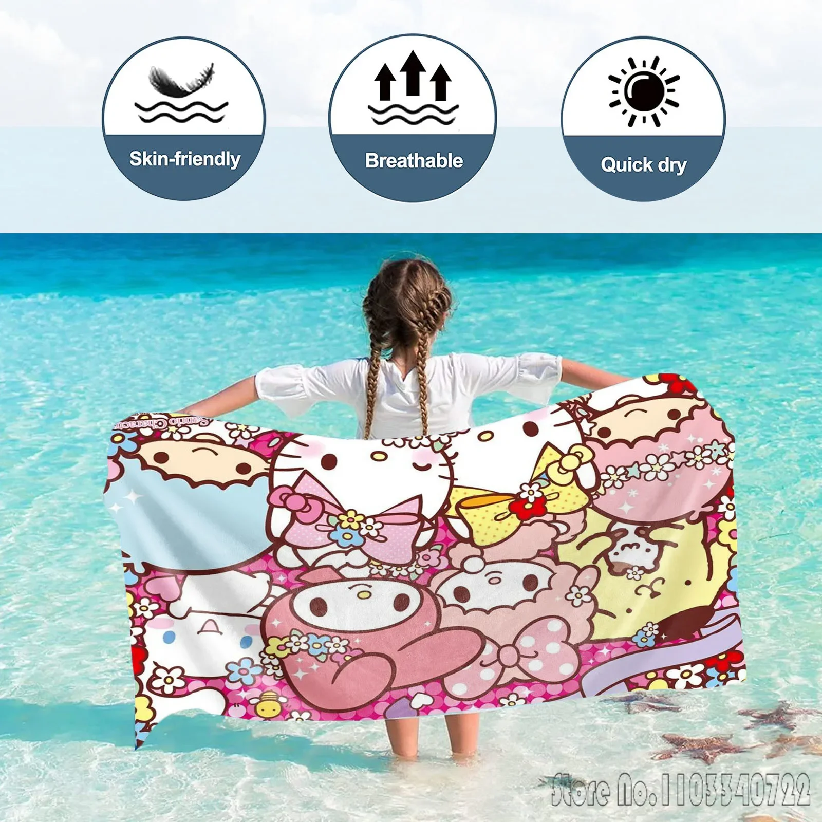 Hello kitty Cartoon Beach Bath Towels Microfiber Beach Swimming Towel Decor for Kids Gift 75x150cm
Hello kitty Cartoon Beach Bath Towels Microfiber Beach Swimming Towel Decor for Kids Gift 75x150cm